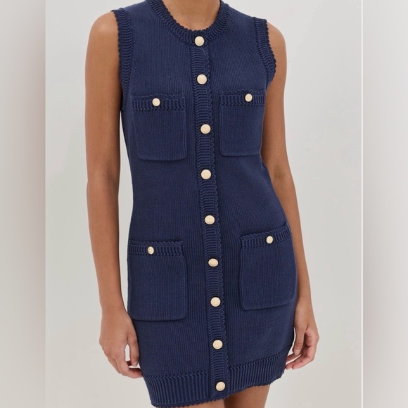 Reformation Dresses & Skirts - Reformation NWT Catalina Mini Dress Blue Organic Cotton Sleeveless Crew Neck L